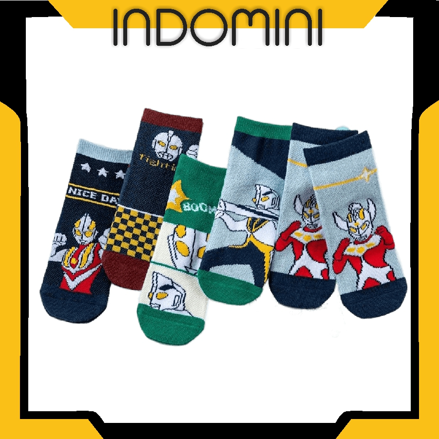 INDOMINI Kaos Kaki Anak Motif Ultraman Kaus Kaki Bayi Lucu KK055