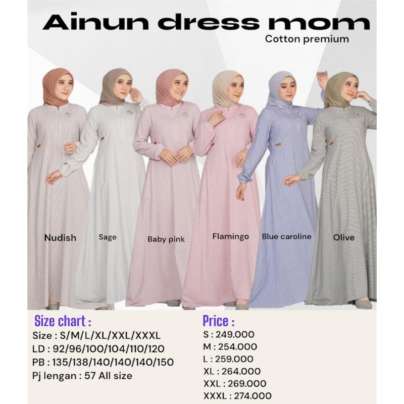 Ready Ainun Dress Mom Dewasa Ibu sarimbit couple adem ( habibi dan kids di etalase lain ) by Nadheer