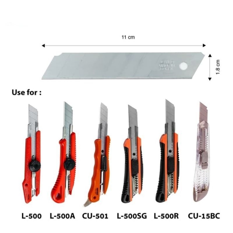 US263 Isi Refill Cutter L150 6pcs / Isi Cutter L-150 Cutter Blade Refill By Toko Haji Usman