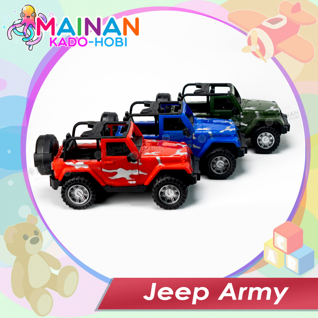 KADO ULANG TAHUN MAINAN ANAK MINIATUR DIECAST CAR MOBIL JEEP ARMY