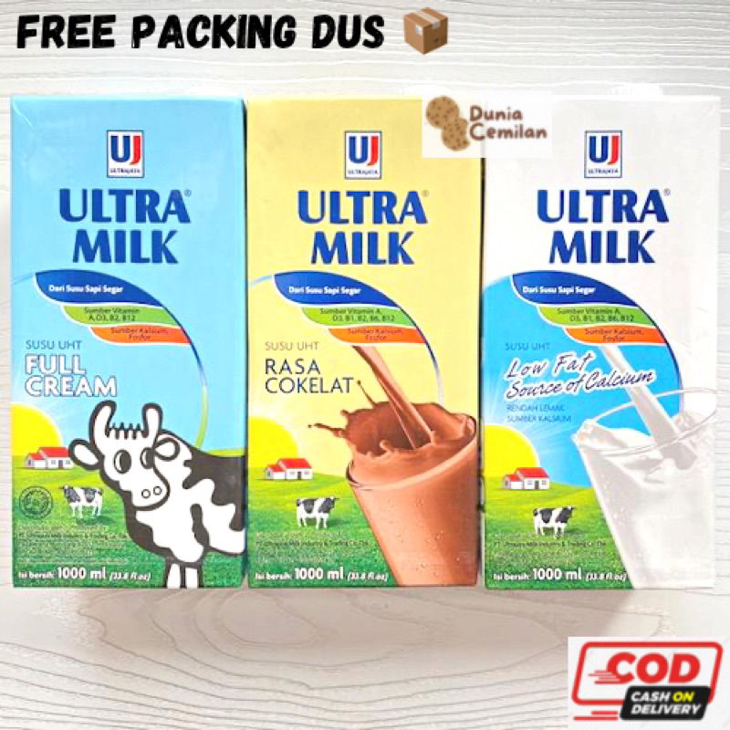 [TERMURAH!!] Ultra Milk 1 Liter / 1000ml - Susu UHT Ultramilk Full Cream / Coklat