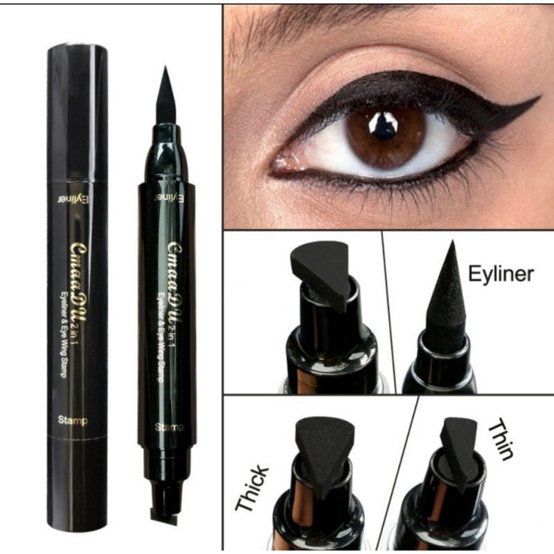 eyeliner cmaadu 2 ways 2in1 cepat kering eyeliner stamp eyeliner stempel eyiner 2 sisi