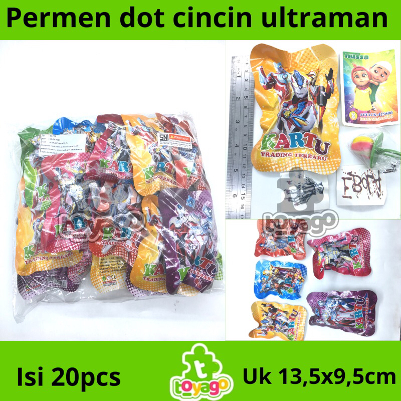 permen dot cincin ultraman isi 20pcs grosir murah