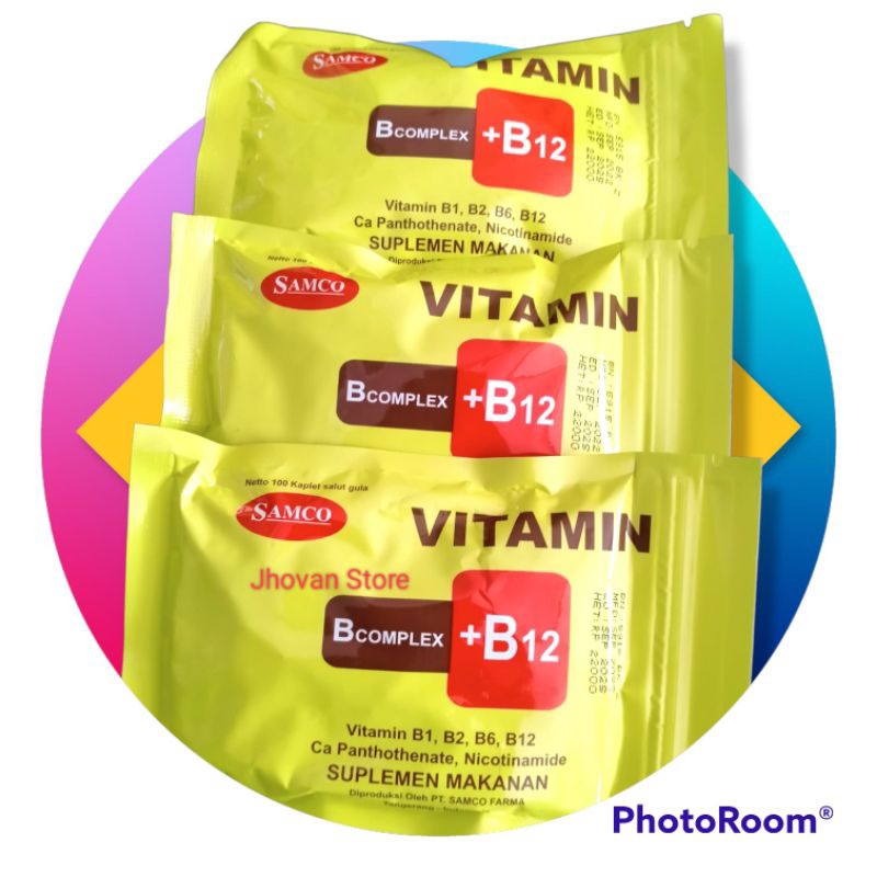VITAMIN B complex + B12 ( 100 tablet ) ~ Untuk memenuhi Vitamin B complex & B 12.