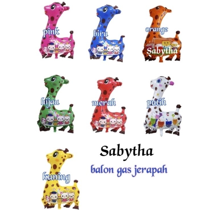 Jerapah Balon Terbang  Karakter / Foil / Gas Isi 5pc