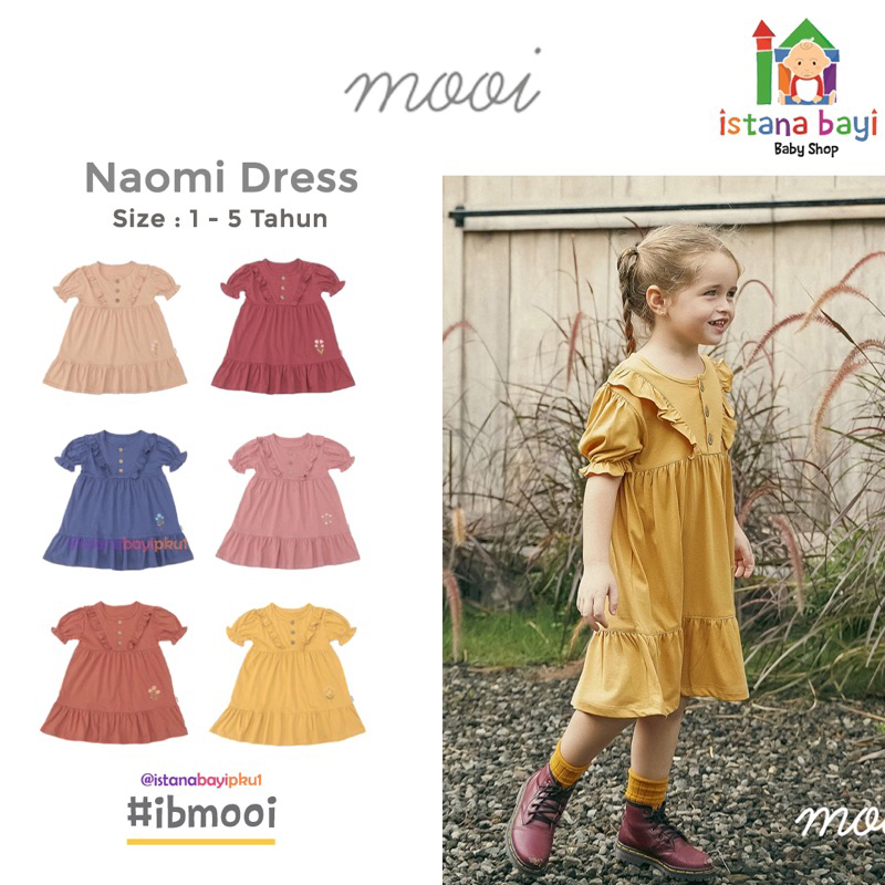 Mooi Dress Anak Perempuan Naomi Dress / Dress Anak 1-5 Tahun