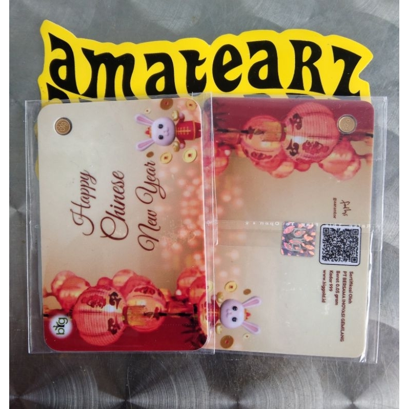 LOGAM MULIA BIG GOLD EDISI IMLEK CHINESE NEW YEAR RABBIT BERAT 0,05 GRAM FINE GOLD 999,9 GRAM