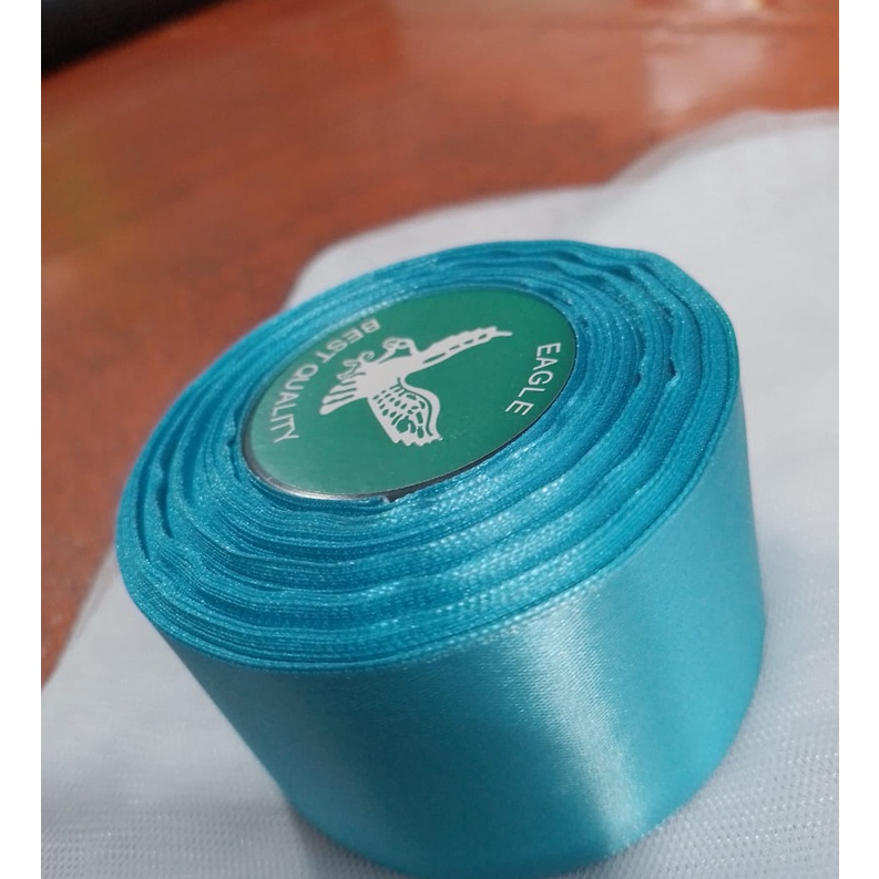 

Pita Satin Turkis Ukuran 5cm / 2 inch Per ROLL