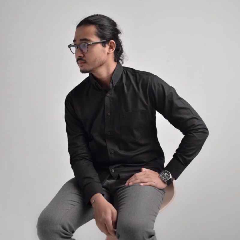 [COD] KEMEJA POLOS PRIA SLIMFIT LENGAN PANJANG PUTIH KANCING PUTIH/HITAM DISTRO FORMAL BAHAN OXFORT PREMIUM SIZE M,L,XL