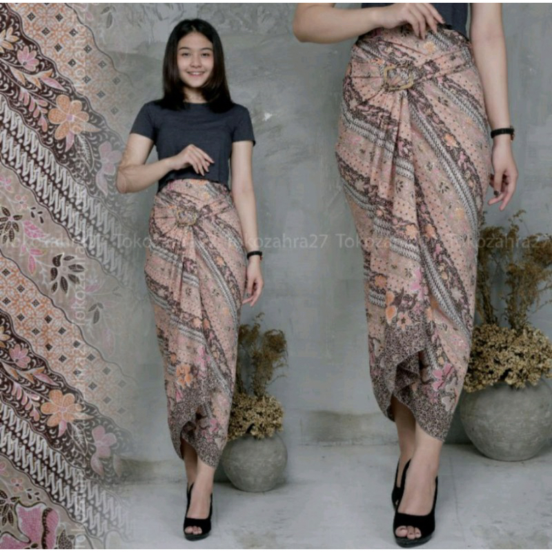 (50 Motif) Rok Lilit Batik Bawahan Kebaya Modern Rok Serut Batik Free Ring Kain Batik Floral Batik Couple Pasangan