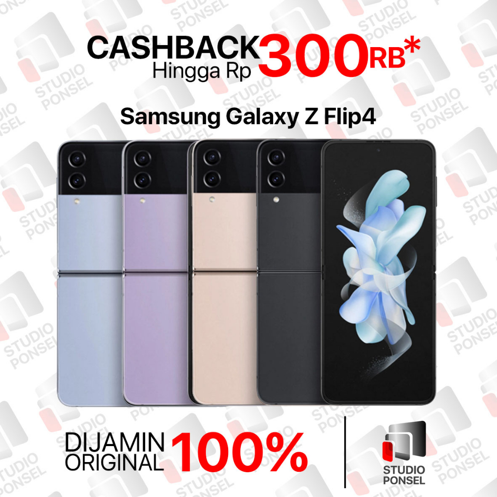 (RESMI) Samsung Galaxy Z Flip 4 5G 128GB 256GB 512GB Bora Purple Light Blue Graphite Pink Gold SEIN