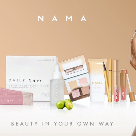 Nama by Luna Maya beauty play all day matte lip cream | smooth kiss lip tint | eye lip cheek triple action stick | natural brow pencil | mascara | serum c booster Makeup Luna maya