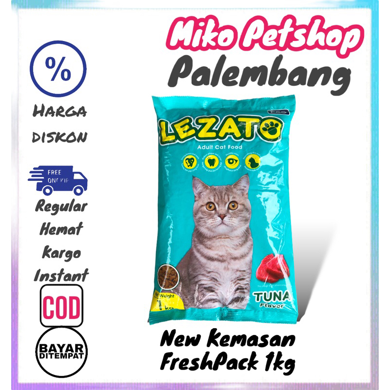 Makanan Kucing LEZATO 1kg New Kemasan Freshpack