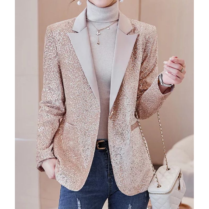 gold sequin blazer tag