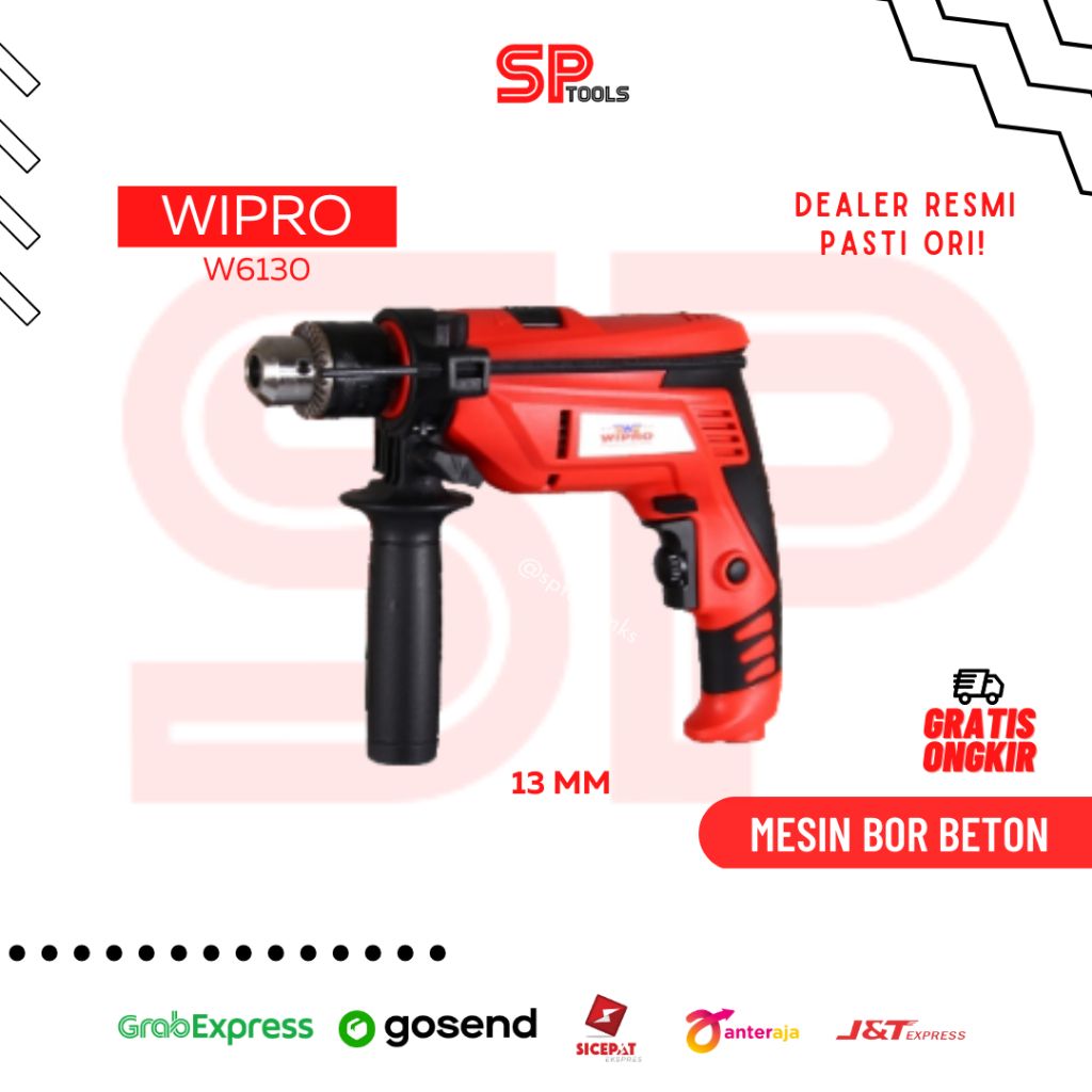 MESIN BOR BETON IMPACT BESI KAYU TEMBOK 13MM 13 MM WIPRO W6130 W 6130  W 6130