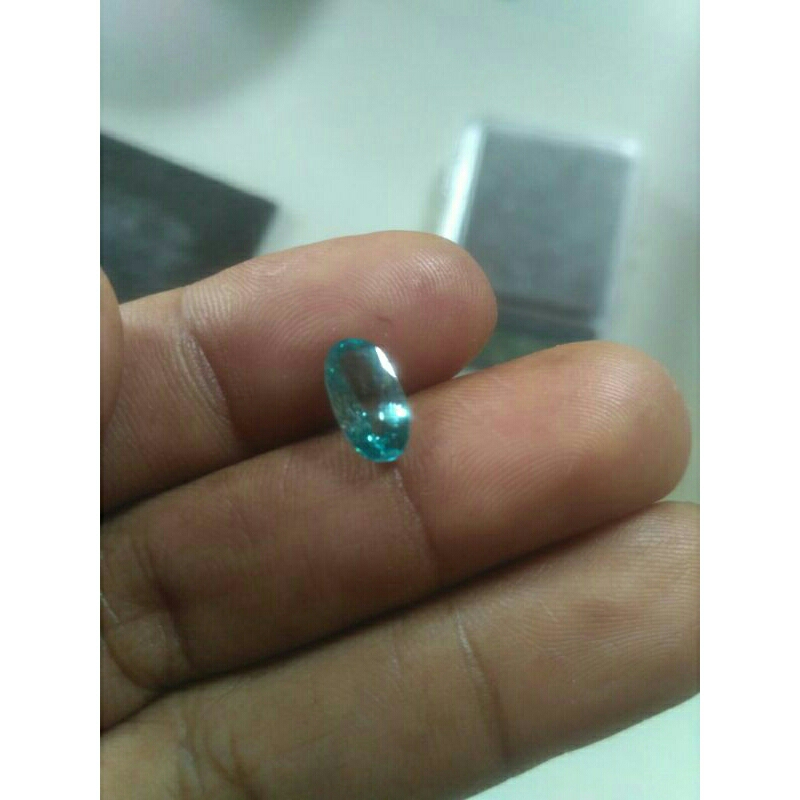 3,8 Carats Natural Blue Zircon Uk Dim 11 x 6,5 x 4,5 mm Koleksi Cincin Batu Mulia Permata Original A
