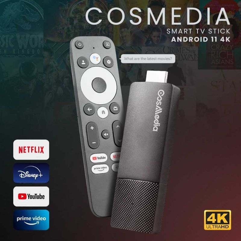 CosMedia Smart TV Stick Chromecast Android 11 4K with Google Assistant - Meta-C1