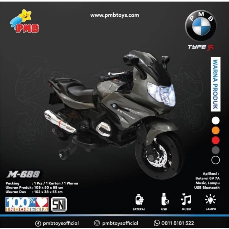 Mainan Anak Motor Aki Ninja PMB M-688