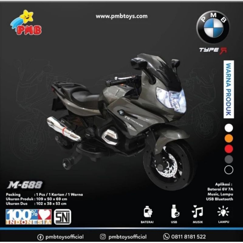 Mainan Anak Motor Aki Ninja PMB M-688