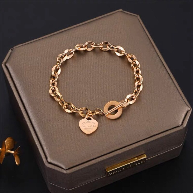 Gelang Titanium Love Elegan Vintage Premium Korea Fashion Style