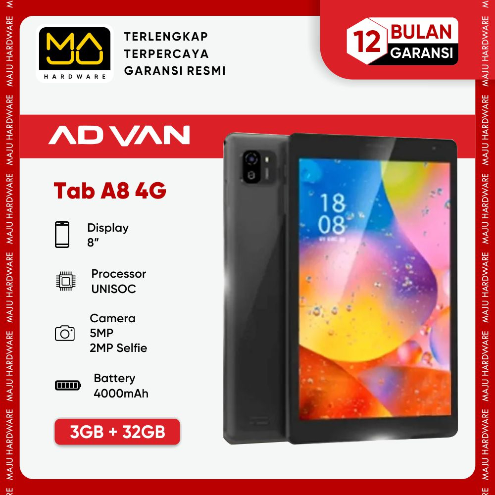 Vandroid Tab A8 4G Ram 3/32GB - Garansi resmi