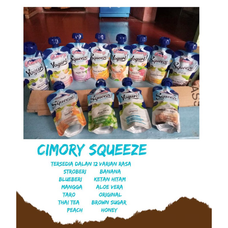 

Cimory Squeeze 120ml Yogurt Honey Aloe Vera Peach Strawberry Blueberry Original Purple Taro Black Sticky Rice Manggo Cavendish Banana | Chimory Yohurt 120 ml Pisang Ubi Ungu Ketan Hitam Brown Sugar Thai Tea