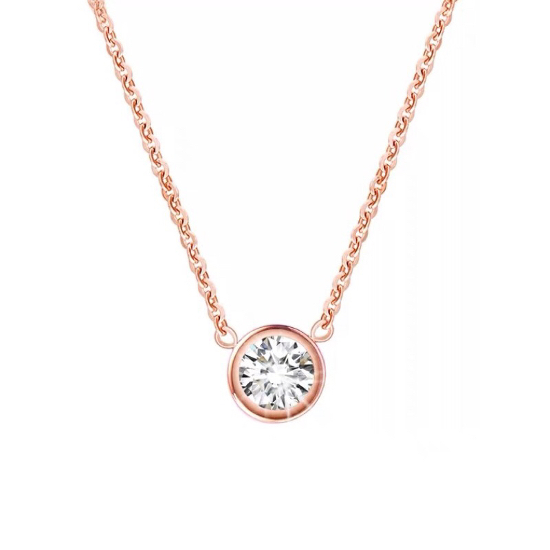 Kalung Titanium Single Diamond Rosegold Korea Fashion Style Simple