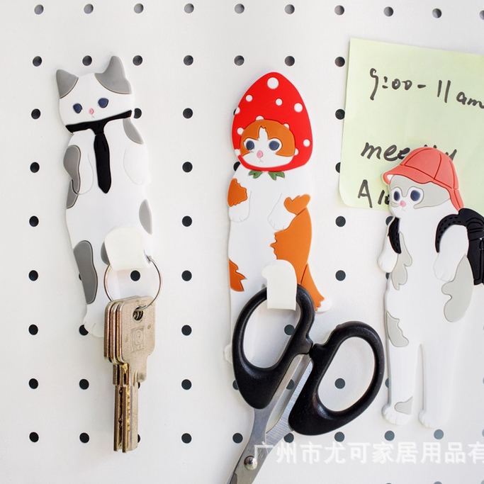 MCAT Gantungan Lucu Magnet Bentuk Kucing Berjalan Bentuk Dekorasi Kulkas Magnetic Fridge Hook Hanger Bentuk Motif Kucing Cat Cute Lucu Cantolan Perekat Besi Rak