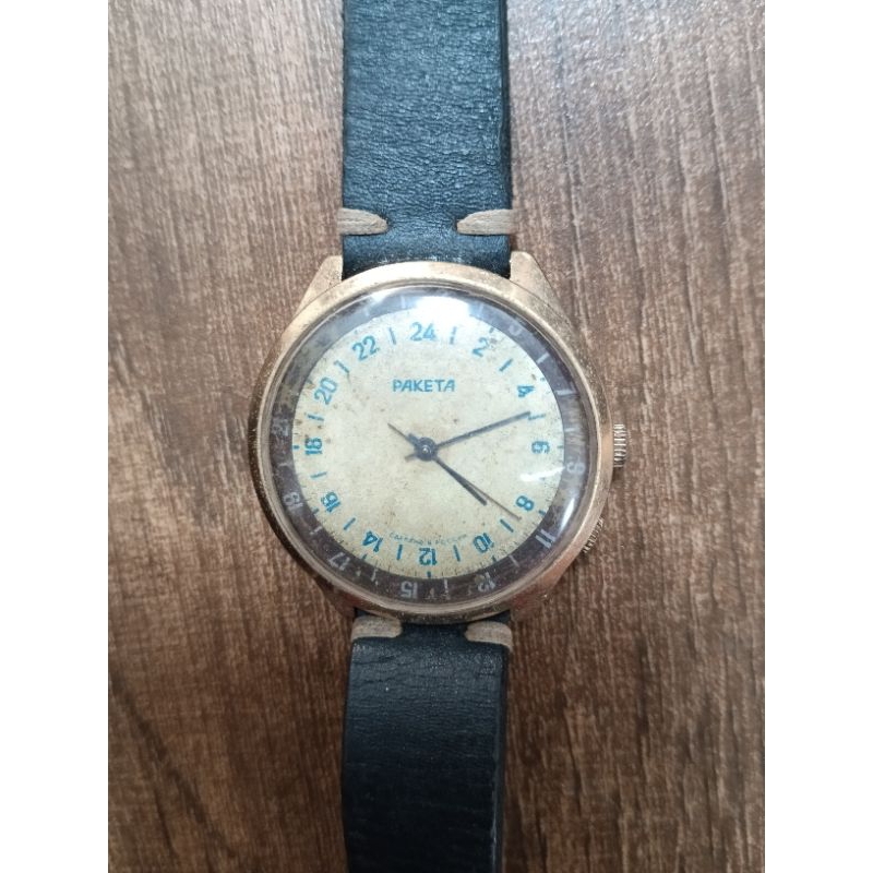 Jam Tangan Vintage Rusia 24Hours RAKETA Manual Winding (Hidup)