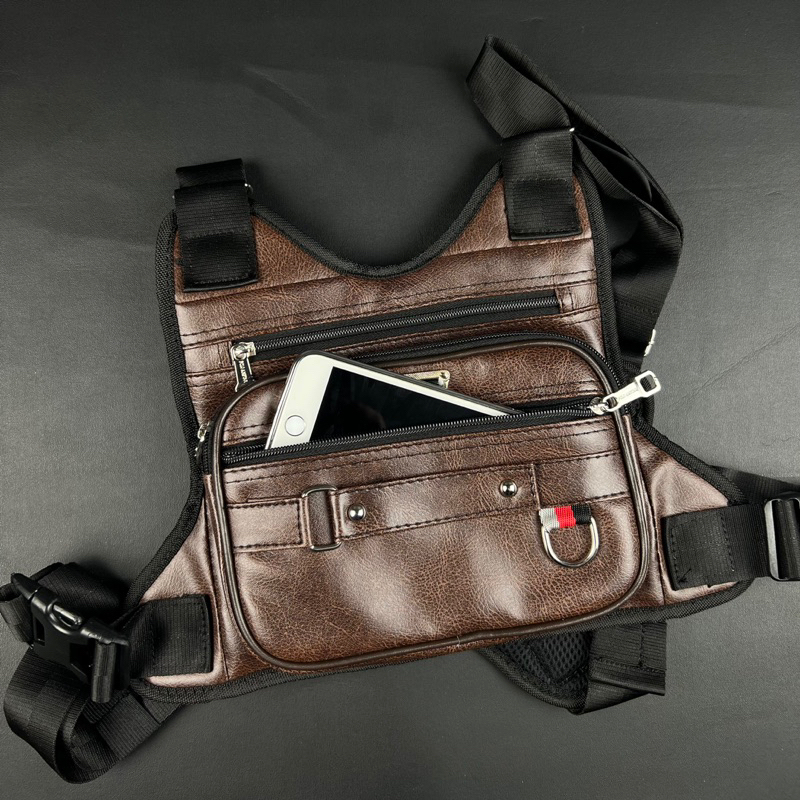 Tas Dada Pria Chestbag Tas Rompi Tactical PU LETHER