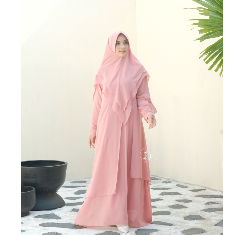 Gamis Shofia by ZR MOM &amp; KIDS COUPLE Ceruty Babydoll ibu anak 4-14 th ootd kondangan lebaran fashion muslim busana syari wanita gaun hijab pesta