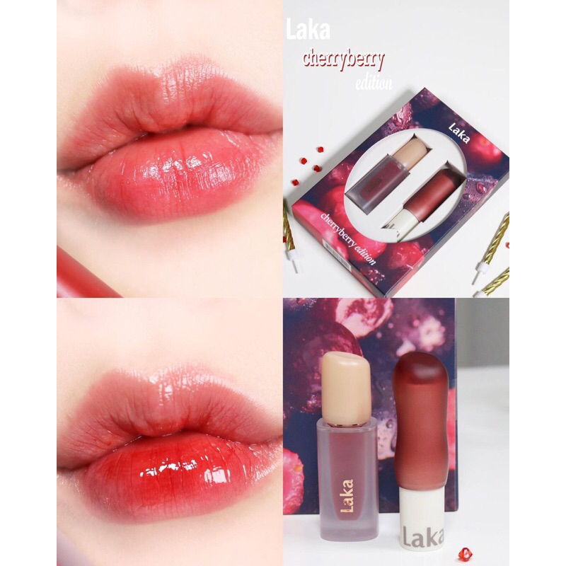 Jual Laka Cherryberry Edition Lip Tint Balm Set Shopee Indonesia