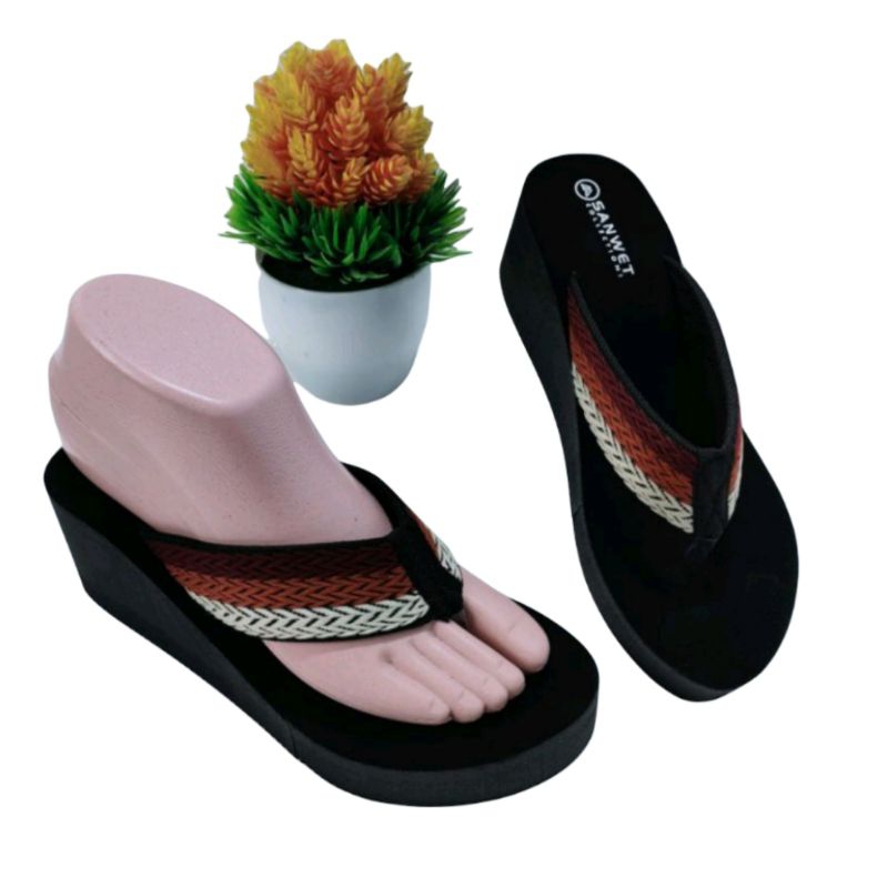 CTS Sandal Jepit Wedges Wanita Flat Shoes