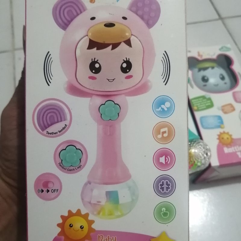 PROMO COD MAINAN BAYI TONGKAT MUSIC &amp; LAMPU - BABY RATTLE STICK TOYS