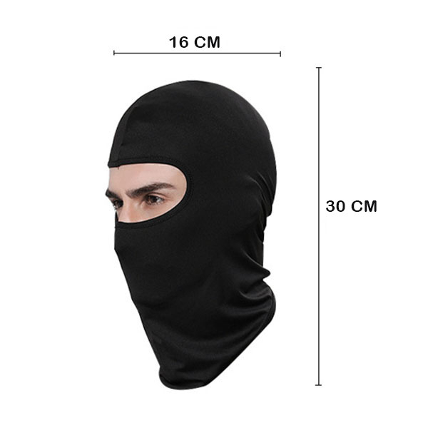 Masker Buff Ninja Full Face Balaclava Spandex Hitam Polos / Masker Motor Helm / TS-120