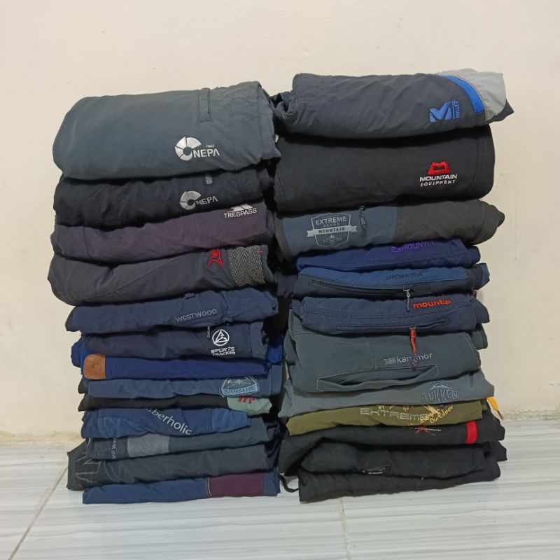 borongan celana outdoor panjang motif brand banyak softshellnya
