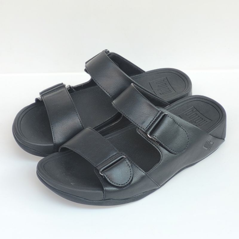 Fitflop Dass Slide Leather Sandal Kulit Adjustable Two Strap Selop Slip On