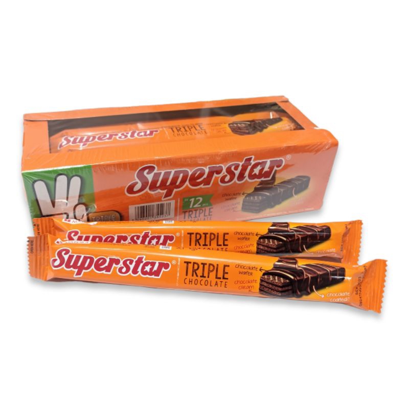 

Wafer Coklat Superstar Triple Chocolate 1 Box (isi 12 pcs)