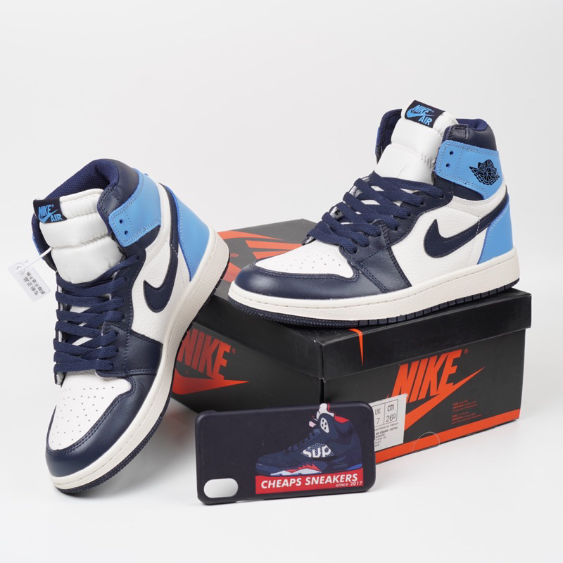 Sepatu Nike Air Jordan 1 High Obsidian University Blue