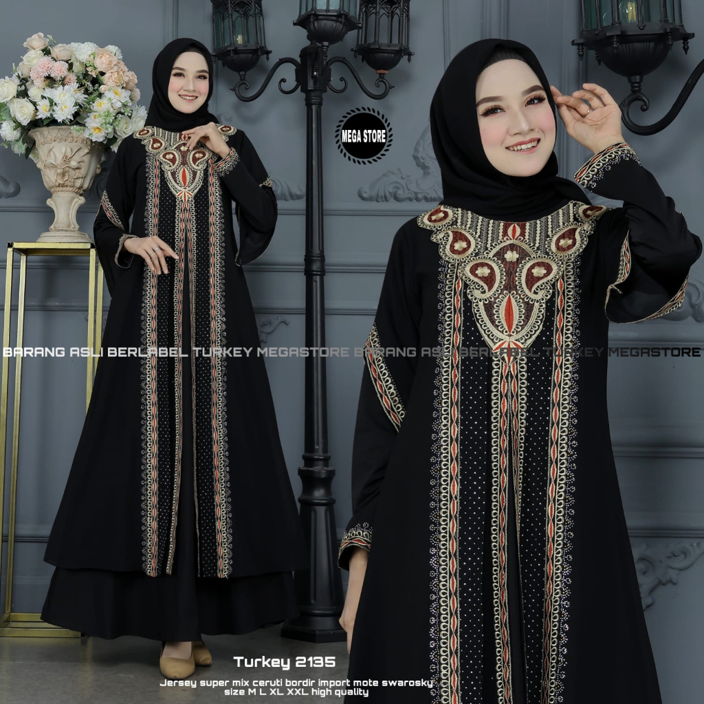 Gamis Turkey Abaya Muslimah Dress Busana Muslimah Original Mega Store