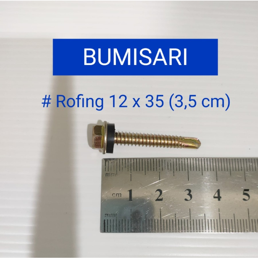 rofing 12 x 35 / baut atap / rofing kuning / rofing murah / baut rofing 3,5 cm