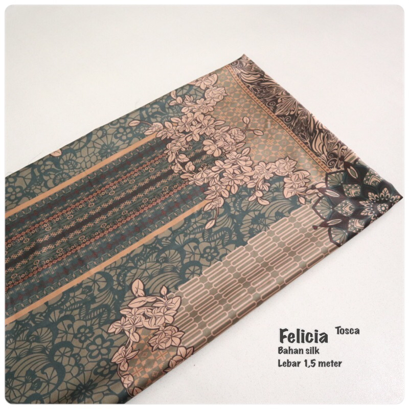 Kain silk motif FELICIA | kain batik modern | bahan batik bagus