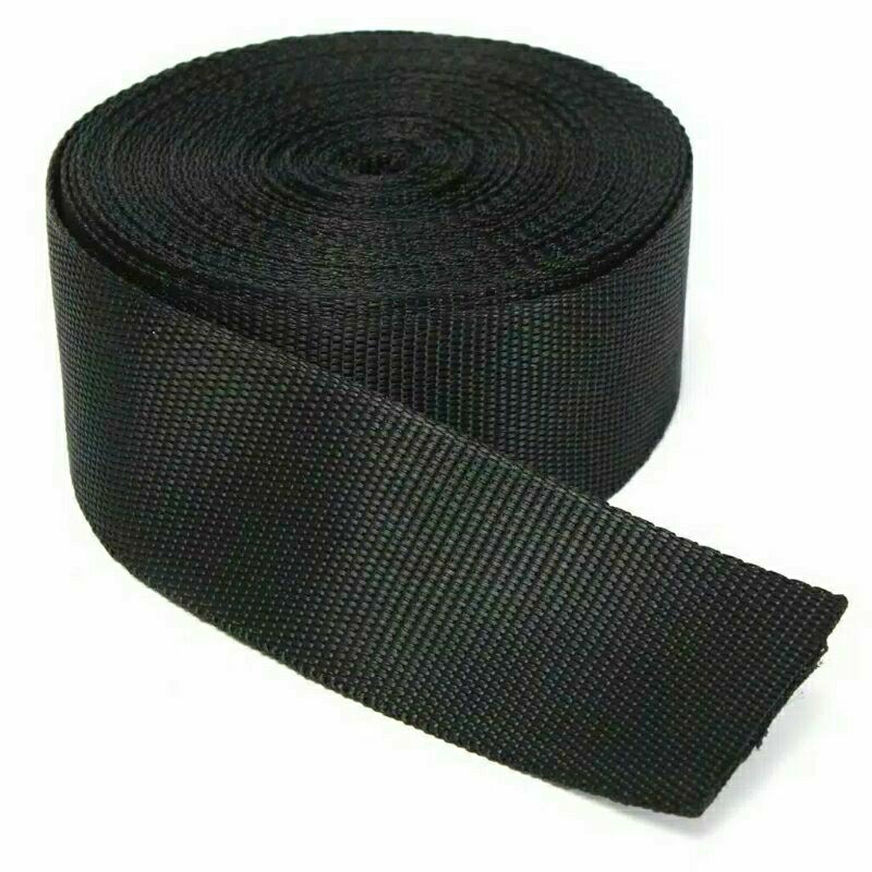 tali webbing 5 cm bisban PP hitam tebal murah meteran