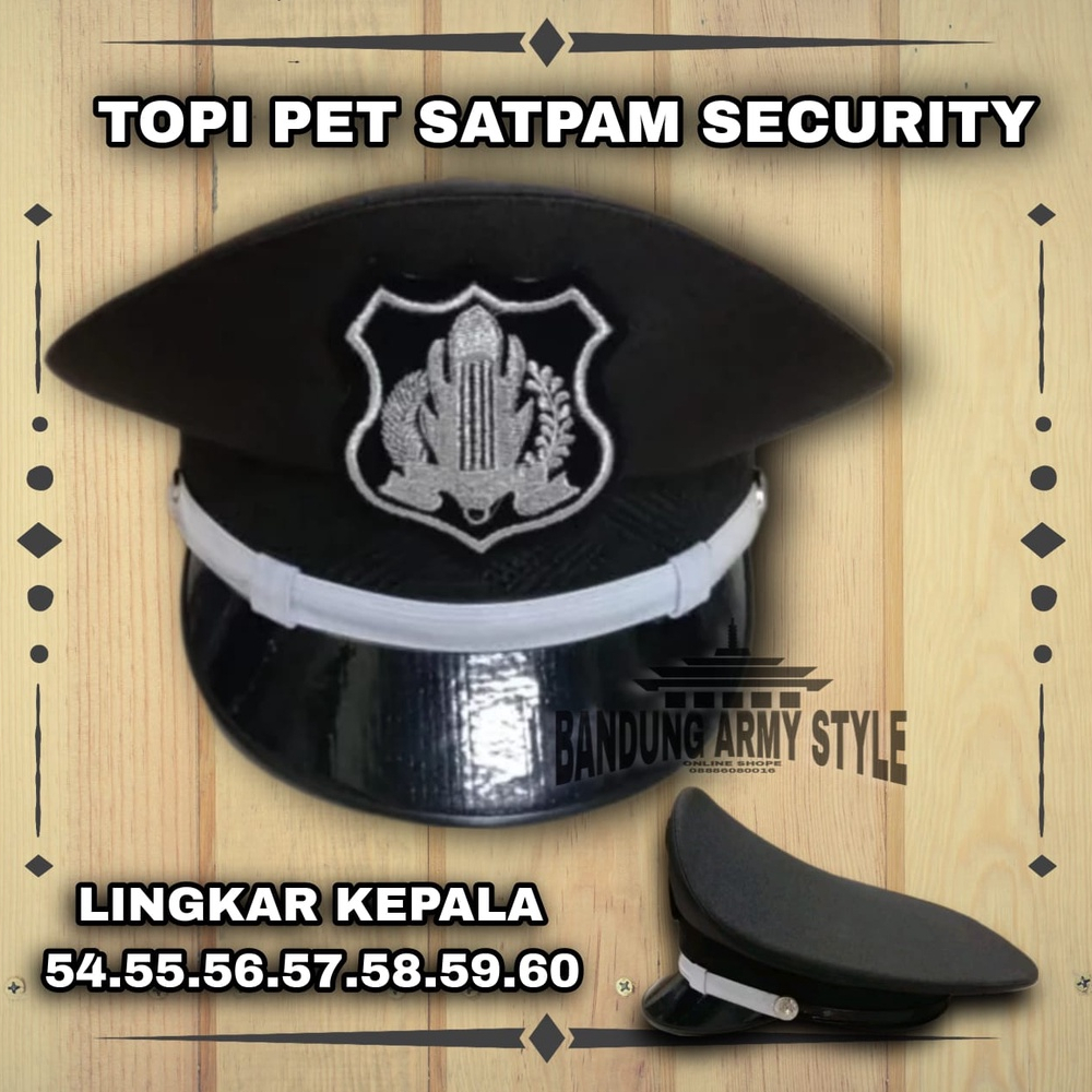 TOPI PET SATPAM SECURITY TOPI PRIA WARNA COKLAT / TOPI PDH SECURITY / TOPI DINAS HARIAN / PDL PDH SAFARI Topi Pet Security Coklat | Aksesoris Kepala Pria | Pelengkap Seragam SATPAM TOPI SATPAM TOPI SECURITY PET BERKUALITAS