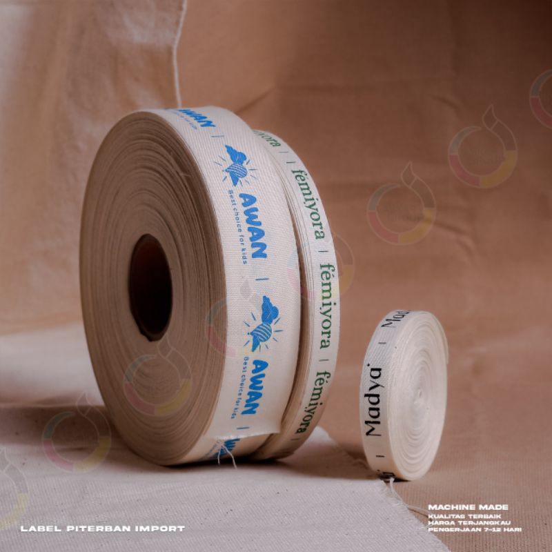 

Label fiterban lembut, label katun, label merek, cap, nama brend