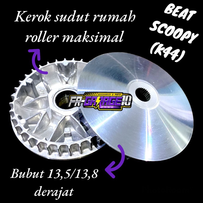 RUMAH ROLLER BUBUT CUSTOM 13,5 13,8 PULLEY RACING BEAT ESP BEAT POP SCOOPY FI VARIO 110FI BEAT