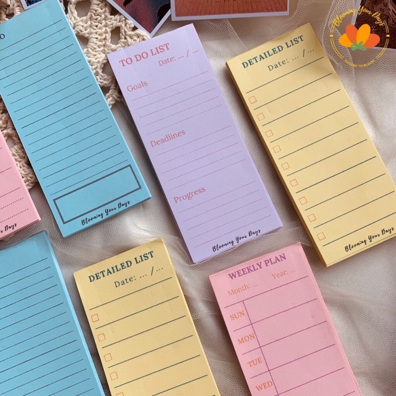 To Do List Pastel Colour Mini Weekly Monthly Planner Aesthetic Memo Catatan