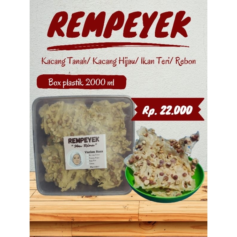 

Rempeyek Renyah ukuran Thinwall 2000ml