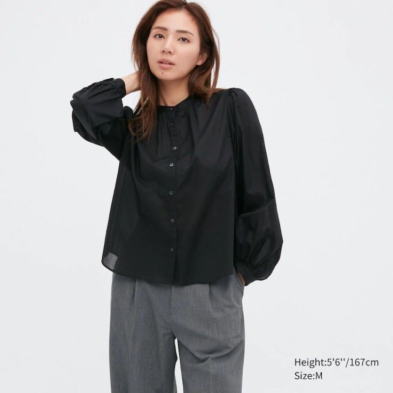 Uniqlo Cotton Volume Longsleeve Blouse