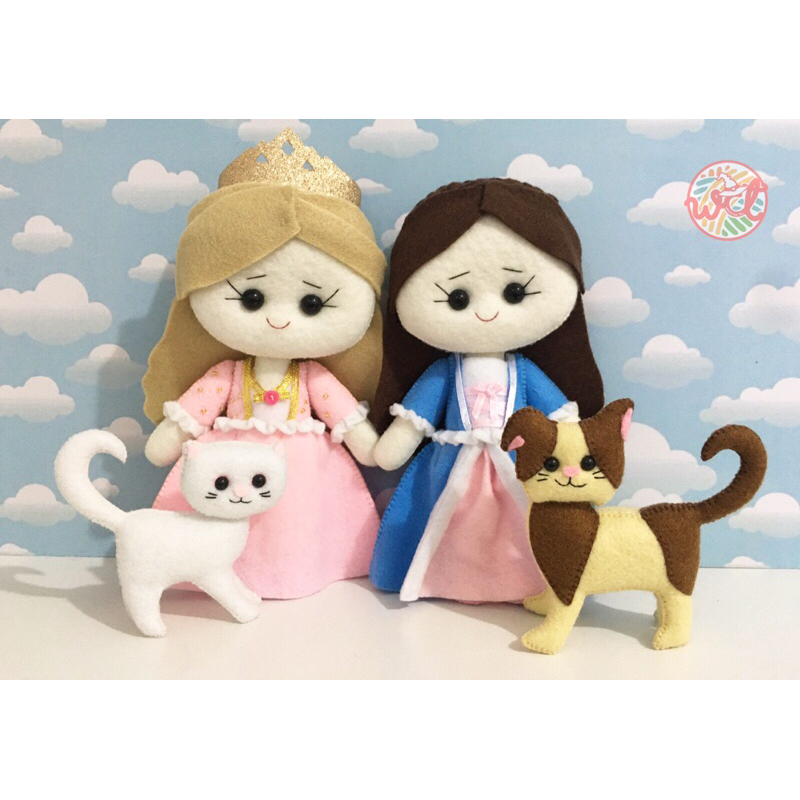 The Princess and The Pauper Felt Dolls